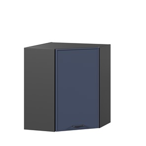 Угловой настенный шкаф Индиго ЛД 298.610.000.158, Чёрный/Тёмно-синий в Барнауле