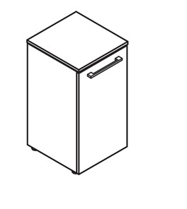 Низкий шкаф колонна MORRIS Дуб Базель/белый MLC 42.1 (429х423х821) в Барнауле - предосмотр 2