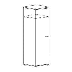 Шкаф для одежды глубокий узкий А4, (60x59x193) белый премиум А4 9312 БП в Барнауле