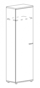 Шкаф для одежды узкий А4, (60x36.4x193) белый премиум А4 9308 БП в Барнауле
