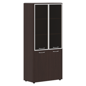 Шкаф комбинированный с дверьми в алюминиевой рамке DIONI Венге DHC 85.7  (850х430х1930) в Барнауле