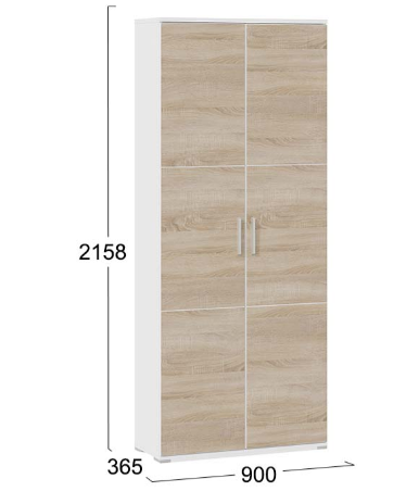 Шкаф для одежды Успех-2 ПМ-184.18 (Дуб Сонома, Белый) в Барнауле - изображение 2