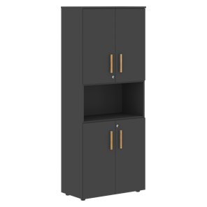 Шкаф  с глухими малыми дверями FORTA Черный Графит  FHC 80.2(Z) (798х404х1965) в Барнауле
