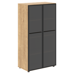 Шкаф средний со стеклянными  дверцами LOFTIS Дуб Бофорд LMC 80.2 (800х430х1517) в Барнауле