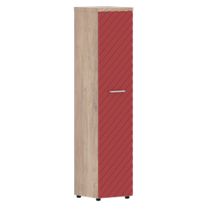 Шкаф TORR LUX TLHC 42.1 колонка с глухой дверью и топом 435х452х1958 Дуб Каньон/ Красный в Барнауле