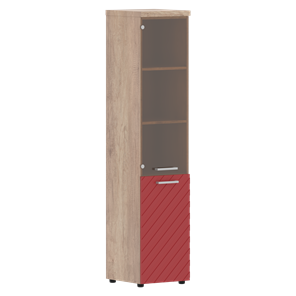Шкаф-стеллаж TORR LUX TLHC 42.2 R колонка комбинированная с топом 435х452х1958 Дуб Каньон/ Красный в Барнауле