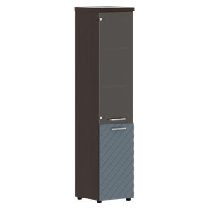 Шкаф-стеллаж TORR LUX TLHC 42.2 R колонка комбинированная с топом 435х452х1958 Венге/Серо-голубой в Барнауле