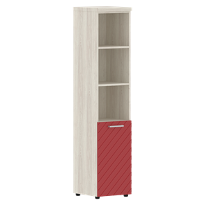 Шкаф TORR LUX TLHC 42.5 L колонка с глухой малой дверью и топом 435х452х1958 Сосна Эдмонт/ Красный в Барнауле