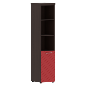 Шкаф-стеллаж TORR LUX TLHC 42.5 R колонка с глухой малой дверью и топом 435х452х1958 Венге/ Красный в Барнауле