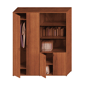 Шкаф комбинированный высокий Престиж, одежда/стекло, темный орех, 175x46x203, Исп.60 в Барнауле