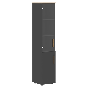 Высокий шкаф с глухой дверью колонна FORTA Графит-Дуб Гамильтон  FHC 40.2 (L/R) (399х404х1965) в Барнауле