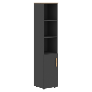 Высокий шкаф колонна с глухой малой дверью левой FORTA Графит-Дуб Гамильтон  FHC 40.5 (L) (399х404х1965) в Барнауле