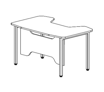 Стол для компьютера SKILLL SSTG 1385, (1360x850x747),  Антрацит /Металлик в Барнауле - предосмотр 1