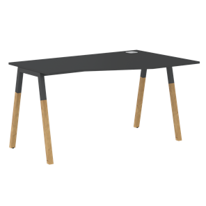 Письменный стол правый FORTA Черный Графит-Черный Графит-Бук FCT 1367 (R) (1380х900(670)х733) в Барнауле