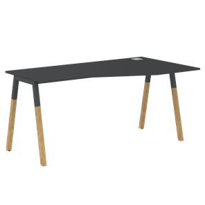Письменный стол правый FORTA Черный Графит-Черный Графит-Бук FCT 1567  (R) (1580х900(670)х733) в Барнауле