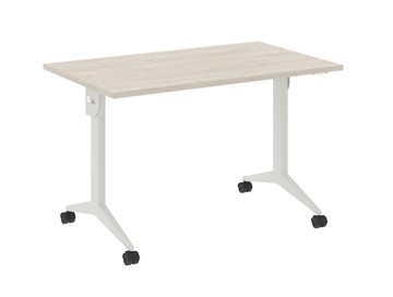 Складной мобильный стол X.M-3.7, Металл белый/Денвер светлый в Барнауле