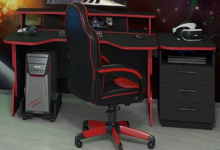 Компьютерный стол SKILLL STG 1390,  Антрацит/ Красный в Барнауле - изображение 5