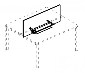 Экран настольный фронтальный для стола 100 с двумя кабель-каналами А4, (125x50x1.8) белый премиум / металлокаркас белый, А4 Б 847 БП в Барнауле