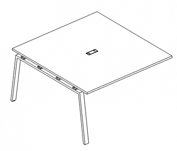 Секция стола для переговоров с каркасом TRE А4, (120x124x75) белый премиум / металлокаркас белый, А4 Б3 131-1 БП в Барнауле