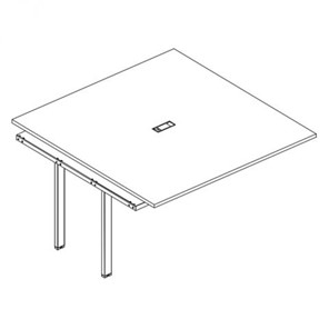 Секция стола для переговоров с каркасом TRE А4, (140x144x75) белый премиум / металлокаркас белый, А4 Б3 135-1 БП в Барнауле