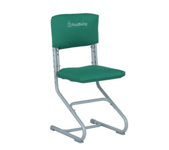 Комплект чехлов на спинку и сиденье стула СУТ.01.040-01 Зеленый, Замша в Барнауле