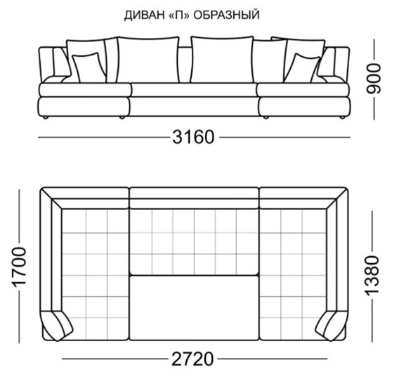 П-образный диван Бруно Элита 50 Б в Барнауле - изображение 6