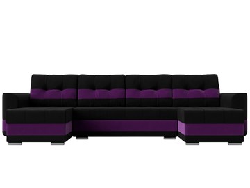 П-образный диван Честер, Черный/фиолетовый (вельвет) в Барнауле - предосмотр 1