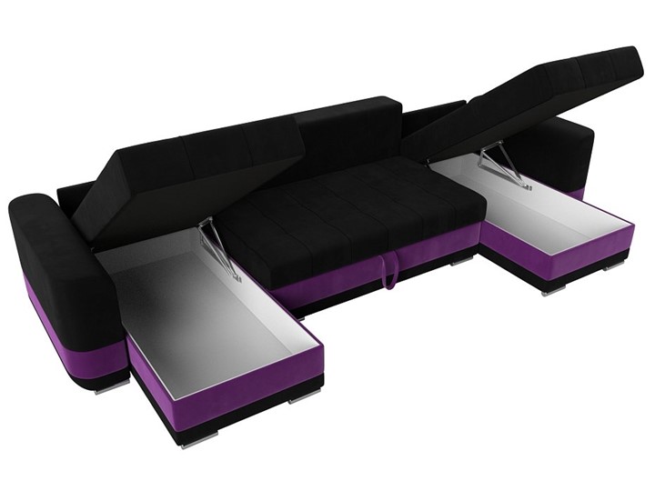 П-образный диван Честер, Черный/фиолетовый (вельвет) в Барнауле - изображение 5