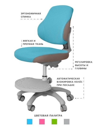 Кресло растущее Holto-4F голубое в Барнауле - изображение 3
