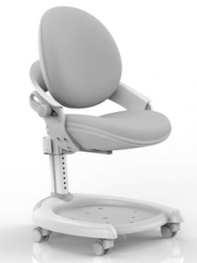 Растущее детское кресло Mealux ZMAX-15 Plus, Y-710 BL, белый металл, обивка серая однотонная в Барнауле