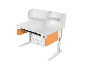 Детский стол-трансформер Lp/70-45 (СУТ.62 PRO) + Tumba 8 с лотком белый/белый/оранжевый в Барнауле