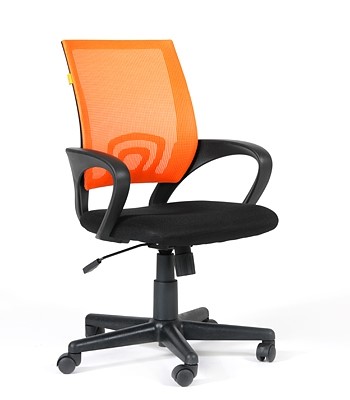 Офисное кресло CHAIRMAN 696 black Сетчатый акрил DW66 оранжевый в Барнауле - изображение