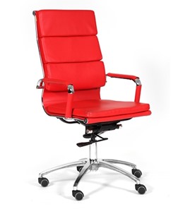 Кресло компьютерное CHAIRMAN 750 экокожа красная в Барнауле